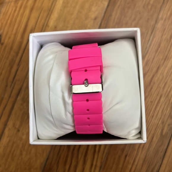 Beautiful Watch w/ Gems & Hot Pink Band - Picture 2 of 2